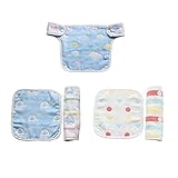 Hangnuo 抱っこひも用よだれカバー 胸当てよだれカバー 6重ガーゼ綿100％ よだれパッド　抱っこ紐用 ベルトパッド 吸湿速乾ガーゼ 細菌防止 出産祝い (５枚セット)