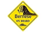 Bernese ON BOARD カーサインボード：バーニーズ 乗車中 ミニサイン 吸着盤つき Made in U.S.A [並行輸入品]