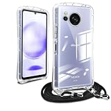 AQUOS sense8 SH-54D 用の ケース ショルダー ストラップ sense 8 用の カバー 斜めかけ 肩掛け 首掛け 韓国 アクオスセンス 8 スマホケース ブラック