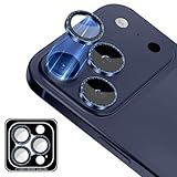 【SinRenn】対応 iPhone 17 Pro/Pro Maxカメラフィルム カメラカバー キラキラ 9H強化ガラス アルミ合金 レンズ保護 アイフォン17プロ/17プロマックス用 カメラ保護 ピカピカ キズ防止 全面保護 耐衝撃 AR高透過率 カメラカバー 黒縁取り 露出オーバー防止 簡単貼り付け 極薄 レンズカバー プロテクター いphone17pro max/proカメラ保護(ブルー)