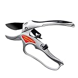NUZAMAS 多機能はさみプルーニングはさみロータリーハンドルカーボンスチールブレードDIYツールガーデニングツール軽量＆小型200mmシルバーカラー