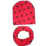 Ochine　ベビー　キッズ　子供　帽子＋マフラー　コットン　二点セット　星柄　超可愛い　男女兼用　保温防寒　撮影用にも　出産祝い　贈り物　フリーサイズ　9色選択