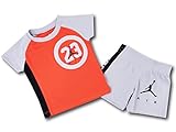 (Jordan)ジョーダン ベビー/赤ちゃん Tシャツ＆ズボン セット (12M (9-12ヵ月頃 75-80cm), オレンジ灰黒) [並行輸入品]