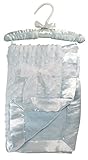 Stephan Baby Super-Soft Reversible Satin-Trimmed Velour Plush Bumpy Blanket, Blue by Stephan Baby [並