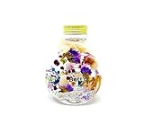 ★小花たちがとってもキュート‼★　人気のBottYハーバリウム‼　ミニねこ瓶100ml1本（ドーリー小花柄ミニ・パープル）