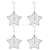 B Baosity 4個　27センチメートル　アイアンスター形状　多肉植物　ハンギングプランター　植物ホルダー　素晴らしい