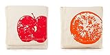 Fluf Reusable Sandwich & Snack Bags (Set of 2), Apples and Oranges