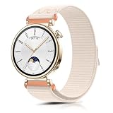 [SeGinn] Huawei Watch GT 6 41mm/Huawei Watch 5 42mm 交換バンド ベルクロデザイン ナイロン製 18MM 編組バンド 柔らかい 軽量 ファーウェイウォッチ gt 5 Pro 42mm 交換ベルト コンパチブル Garmin Venu 4 41mm/Venu 3S 替えベルト (スターライト)