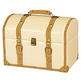 トランク型収納ケース ( 収納ボックス ) 合成皮革使用 幅34cm×奥行24cm×高さ24cm MUD-6010IV アイボリー