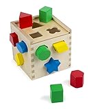 Melissa & Doug Learning Toy Shape Sorting Cube 12木製図形Playset