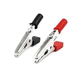 uxcell 　 ワニクリップ　　金属　ブラック　レッド　シルバートーン　2個入り