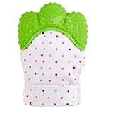 Liebeye 指しゃぶり防止手袋 赤ちゃん 幼児 ベビー 食品級シリコン かわいい 1個入れ グリーン
