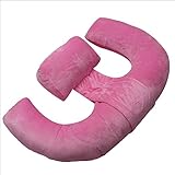 Nunubee ピンク U型妊婦枕 妊婦抱き枕　授乳クッション U型ビッグサイズ 多機能 ハグピロー 寝心地サポート枕 横寝 昼寝 トラベルクッション 母の日 120*16cm