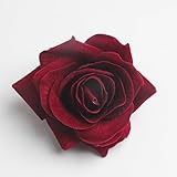 Kesoto 10個　フラワーヘッド　ローズ　バラ　薔薇の花　造花　カラフル　人工ベルベット　装飾　全７タイプ選べる - ワインレッド