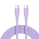 高速 データ転送 ライトニング 充電ケーブル 超高速 65W TypeC-Cの急速充電ケーブル シリコン 65W対応のPD急速充電 高速データ転送 充電ケーブル Android Type-C iPhone USB-A タイプC ケーブル16 Pro Max 16e 15 Pro Max Plus (C-C, パープル)
