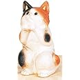 幸福ねこ（三毛）10号信楽焼陶器置物ねこ