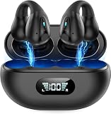 bluetooth イヤホン ワイヤレス 耳挟み 骨伝導イヤホンの革新型 U形構造 極上のフィット感 Hi-Fi音質 AAC/SBCに対応 ブルートゥースイヤホン 自動ペアリング 音漏れ抑制 高感度ボタン操作 Type-C充電 (ブラック)B22-10