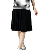 Angeliebe エンジェリーベ マタニティ 産前 産後 対応 フィット フレア スカート 妊婦服 膝丈 S ～ M ブラック