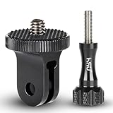 HSU gopro アルミ変換アダプター 1/4 ネジ セット ミニ三脚マウント 1/4トライポッドアダプター GoPro用(GP規格)→カメラネジ(1/4規格)に変換
