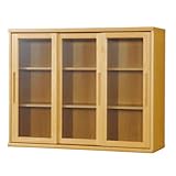 小島工芸 日本製 組立不要 健康仕様のFフォースター 耐荷重に優れた中がしっかりつまった丈夫な棚板 高さ95.2cm 引戸タイプ 書棚 OF-120引戸 ライト [幅120.2cm 奥行41cm] 2341507