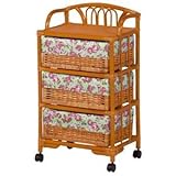 ランドリーチェスト 3段 木製 棚/内布付きバスケット引き出し収納付き 【代引不可】 生活用品 インテリア 雑貨 日用雑貨 洗濯用品 ハンガー [並行輸入品]