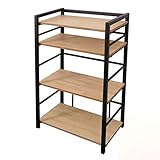 Edith エディス シェルフ 幅63 4段 オープンラック/ナチュラル-ブラック