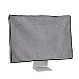 kwmobile 24-26"モニター対応 モニターカバー - PC 画面 パソコン ホコリ 防止 - 防塵 リネン ダークグレー