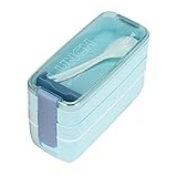 ランチボックス、ieasonクリアランスSale 。900 mlポータブル3層弁当オーブンランチボックス電子レンジ食品ストレージ L ブルー IEason