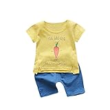 Tovadoo 子供服 ベビー服 男の子 トップス+ズボン 春夏 半袖 英字 人参柄 多色 可愛い プレゼント 通学 旅行 海遊び 12ヶ月-3歳