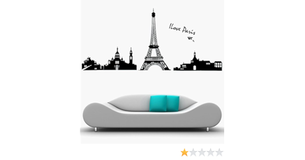 Amazon オシャレ ウォールステッカー パリ 街並み エッフェル塔 モノトーン 壁紙シール ウォールシール Greeparty ウォールステッカー オンライン通販
