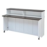 JKプラン 間仕切りキッチンカウンター　幅150 ホワイト×ダークブラウン FKC-0553-WHDB