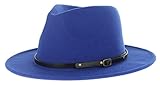 (コ-ランド) Co-land 子供用帽子 ハット つば広 キッズ 中折れハット フェルトハット 無地 ベルト飾り ボーラーハット ベビー 女の子 男の子 フォーマル サファイア色