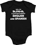 Im Bilingual I Can Cry英語スペイン語Funny Baby Onepieceボディスーツギフトブラック カラー: ブラック