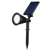 VicTsing 2イン1調節可能な防水屋外ソーラースポットライトLED風景壁/ in-groundライトfor Driveway庭、芝生、Pathway、ガーデン、200 LUMES 1 Pack 