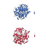 GRALARA　200個　2色　絶縁　Ｍ/ Ｆ　ワイヤー　弾丸　コネクタ　電気　圧着　端子