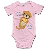 Otter With Pizza 赤ちゃん服 女の子 かわいい 新生児 男の子 夏服 ロンパース
