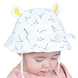 赤ちゃん 帽子 女の子 男の子3ヶ月－1歳 ひも付き つば広 コットン 綿 ベビー 新生児 耳付き メッシュ 夏 uvカット 日除け 紫外線 アウトドア 白 ホワイト