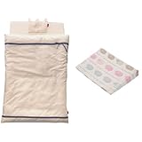 【セット買い】 サンデシカ ベビー布団 はじめてママのお悩みを解決する ベビー布団5点セット ネイビーチェック + ６重ガーゼスリーピングピロー