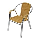 人工ラタンチェア 単品 ナチュラル 籐 肘掛けカバー付き 家具 ファニチャー インテリア おしゃれ スタッキングチェア chair 椅子 チェア 南国 アジアン バリ風 リゾート カフェ ベランダ バ