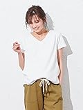ANGELIEBE エンジェリーベ マタニティ 授乳口付き スラブ風素材 Vネック Tシャツ 授乳服 産前 産後 半袖 トップス S～M オフホワイト 22423 22423201
