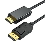 Akkerds DP to HDMI 4K HDアダプタ コンピュータディスプレイ接続線 音声ビデオ同期伝送 DP to HDMI 1.8m (ブラック)