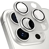 カメラフイルム iPhone15 Pro/15 Pro Max用 カメラ保護 全面保護 9H強化ガラス アルミ合金 アイフォン15Pro/15 Pro Max レンズカバー 耐衝撃 露出オーバー防止 黒縁取り 超高透過率 いphone15pro/15プロ max カメラカバー プロテクター ホワイトチタニウム