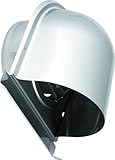 ワールド SUS304ステンレス D型フード付ガラリ 強制換気用φ150mm アミ無・水止め無 H/L(ヘアーライン)クリアー WDG-150V
