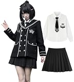 [JIURUN] ロリータ ゴスロリ 衣装 軍服 卒業式 入学式 制服セット ハロウィン コスプレ アニメ cosplay lolita 森ガール ロリータ トレンチコート ショートパンツ ブラウス 燕尾服 女装 服 ゴシック ドレス 女装 服 学院風 復古 かわいい (XL)
