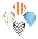 Baby Bandana Drool Bibs with Adjustable Snaps | Absorbent Cotton, Great Baby Gift for Boys by The Ha
