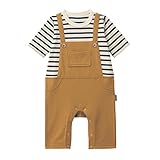 ベビー服 オーバーオール風 七分袖 カバーオール マスタード系 サイズ：70