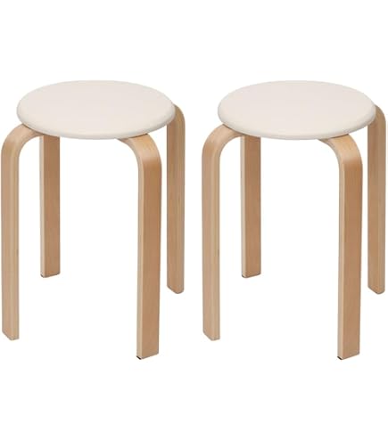 Amazon.co.jp: 木製丸椅子 4脚SET Z-SHSC-1-4SET ナチュラル : 文房具