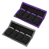 PATIKIL カメラバッテリーポーチケース、4ポケットナイロンDSLRバッテリーケースホルダーストレージバッグ、AAAバッテリーおよびLP-E6 LP-E8 N P-FW50 EN- EL14 EN- EL15バッテリー用（グレー、パープル）
