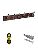 Liberty 165541 27インチコートと帽子フックレール/ラック6つスクロールフック、ココアとソフトアイロン仕上げ+ 3乾式壁ねじでアンカー+ CHハンソン磁気スタッドファインダー、完了eas