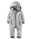 Carter's （カーターズ） ベビー男の子 マイクロフリース フード付きジャンプスーツ (3M (55-61cm), Grey)